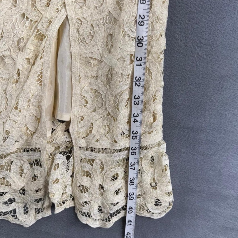 Double D Ranch silver label intricate lace top matching skirt RTL $995 S New - Picture 9 of 9